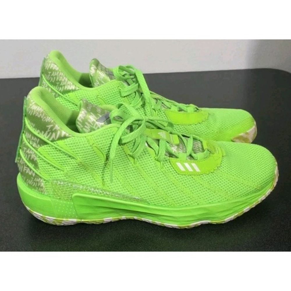 Adidas Dame 7  I Am My Own Fan Men's Sz 14 Solar Green 2020 Basketball Shoes EUC